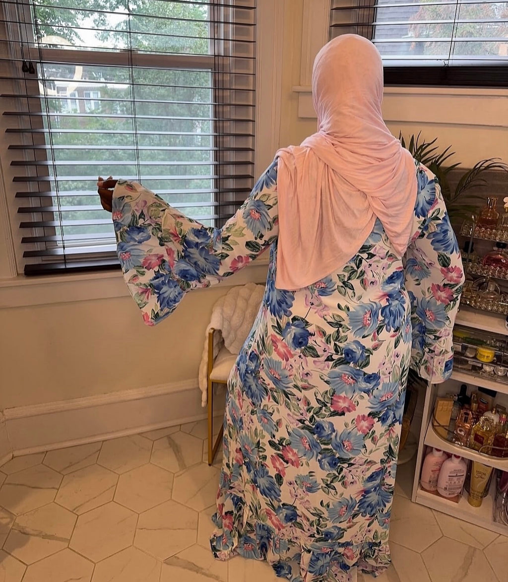 Printed Abaya (blue)