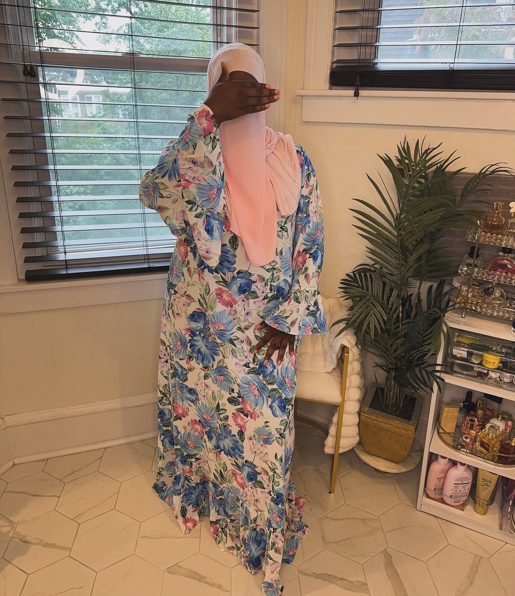 Printed Abaya (blue)