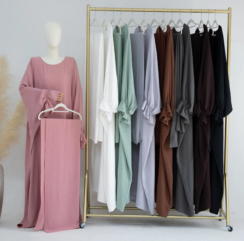 Textured abaya (Pink)